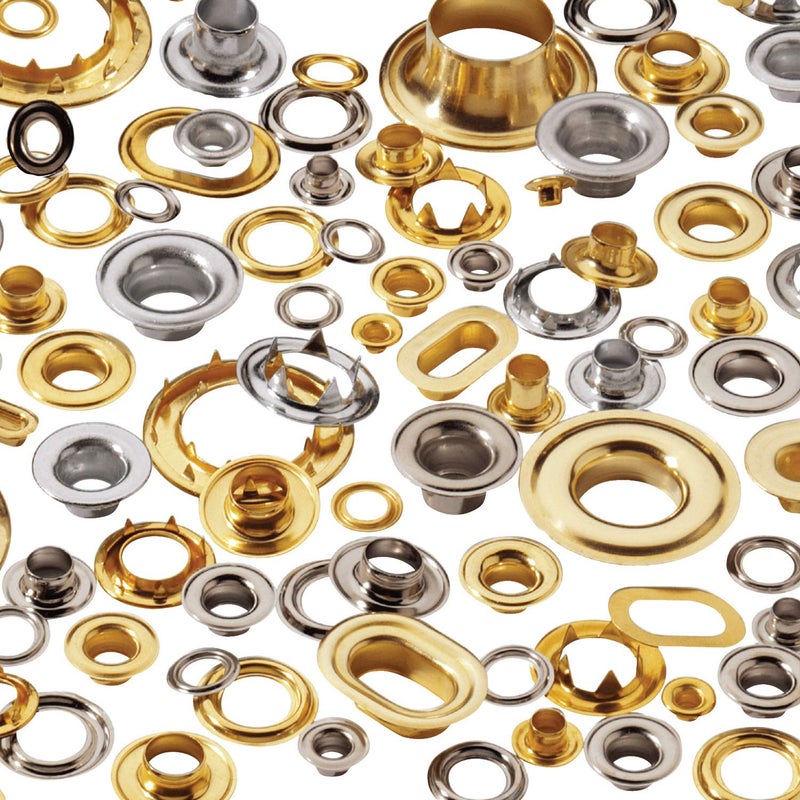 Stimpson SPGW2B500 Self-Piercing Grommet and Washer Set â€“ Ideal for Indoor and Outdoor Sign & Banner Applications â€“ Heavy-Duty Brass Grommets with #2 (500 Sets) - Image 1